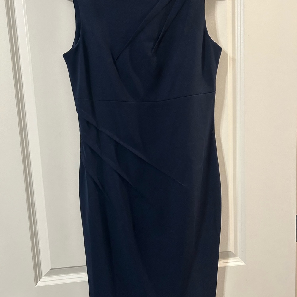 Elegant Navy Blue Sleeveless Dress